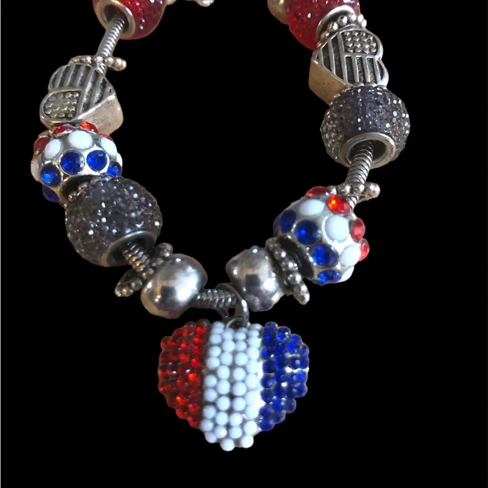 🇺🇸 Red White‎ and Blue USA Americana Charm Bracelet